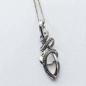 Lovely Sterling Silver Diamond Accent Twist Pendant Necklace Zales 18"